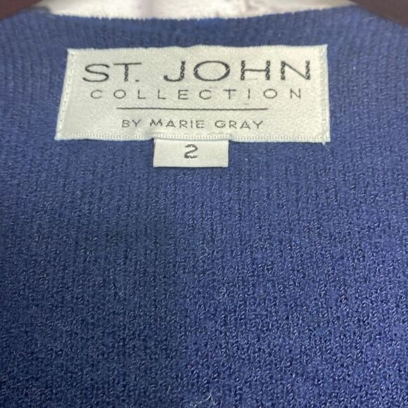 St. John Collection By Marie Gray Women's Classic Collarless One-button Blazer J - Picture 5 of 13